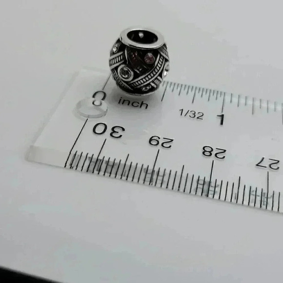 Women's BRIGHTON Silver Lace Bead Charm With Crystals CUFF INCLUDED* - Picture 6 of 6